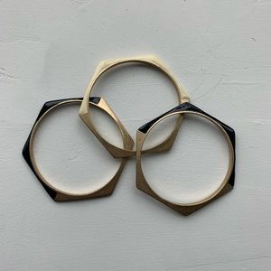 S/3 MADEWELL Geo enamel-detail bangle bracelet